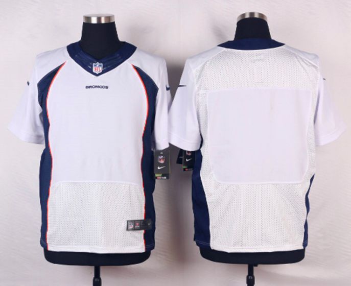 Men Denver Broncos Blank White Elite Nike NFL Jerseys